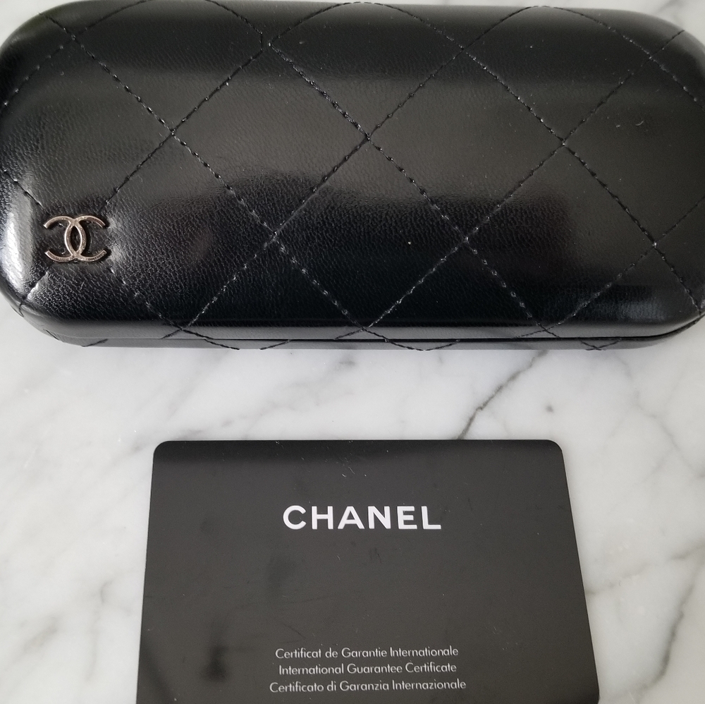 Chanel quilted eyeglass or sunglasses case